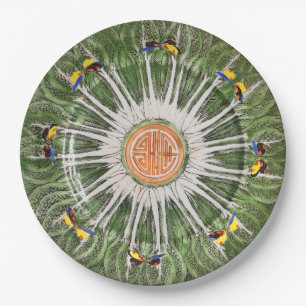 Papel Plato de cena Famille Vert Chinoiserie