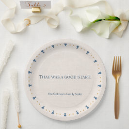 Papel Plato de cena personalizado de 9" para Seder de Pa