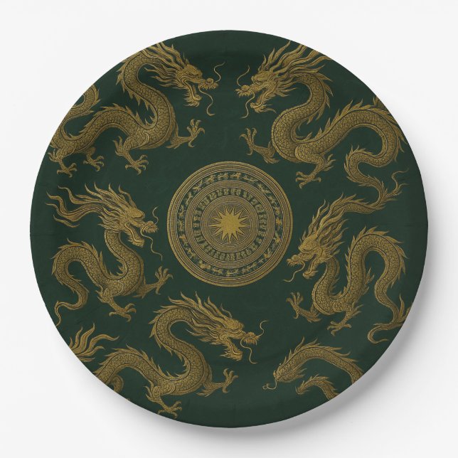 Papel Plato de Círculo de Dragones (Anverso)