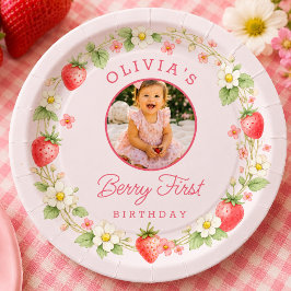 Papel Plato de cumpleaños Berry Sweet 