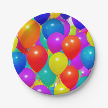 Plato de cumpleaños con diseño de globo