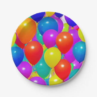 Papel Plato de cumpleaños con diseño de globo
