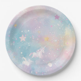 Papel Plato de cumpleaños de unicornio