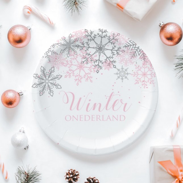Papel Plato de cumpleaños de Winter ONEderland (Subido por el creador)