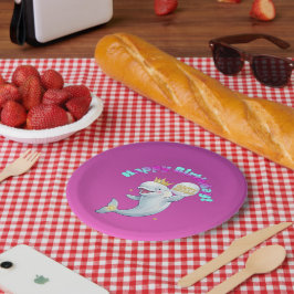 Papel Plato de Cumpleaños Feliz Beluga Boo