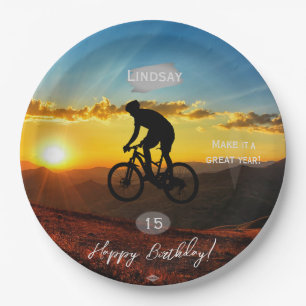 Papel Plato de cumpleaños para ciclista HAMbyWG