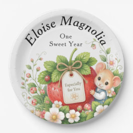Papel Plato de cumpleaños personalizado Berry Sweet