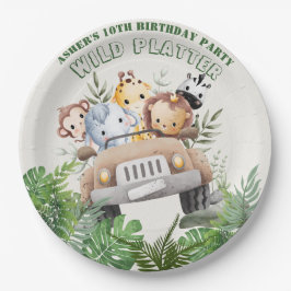 Papel Plato de Cumpleaños Personalizado Safari Jungla