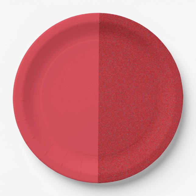 Papel Plato de Evento Rojo Tomate Dos Tonos – Personaliz (Anverso)