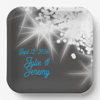 Papel Plato de Fecha de Boda Personalizado