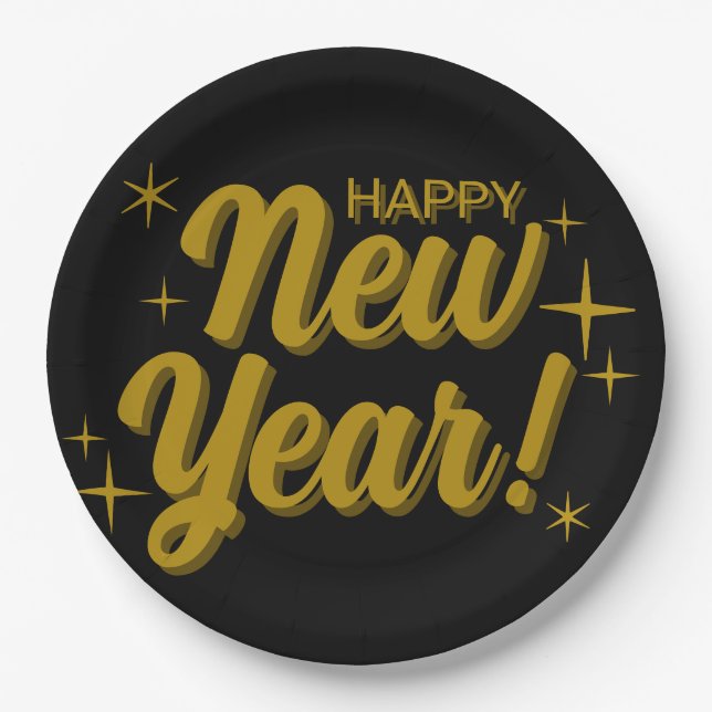 Papel Plato de Feliz Año Nuevo (Anverso)