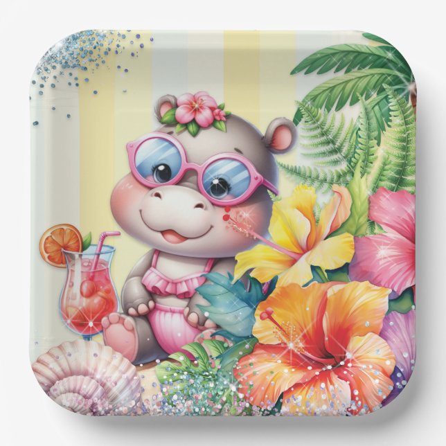 Papel Plato de fiesta Beach Baby (Anverso)