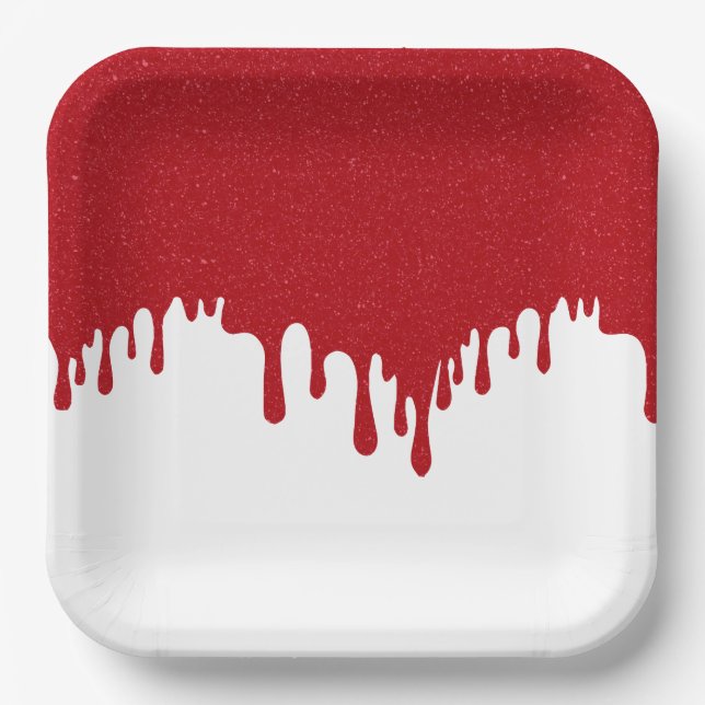 Papel Plato de fiesta con efecto de goteo personalizado  (Anverso)