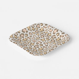 Papel Plato de fiesta con estampado de leopardo guepardo