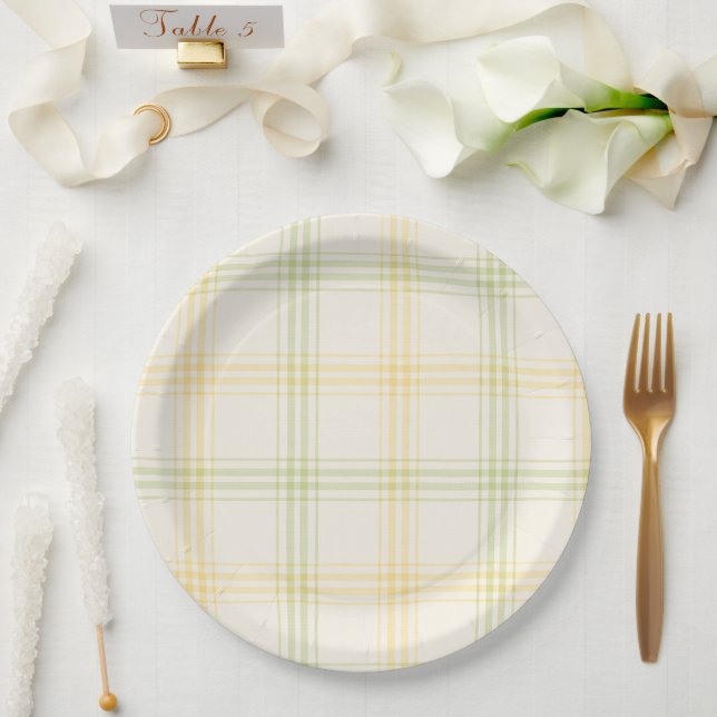 Papel Plato de Fiesta | Cuadros de Lima y Limón | Gin &  (Boda)