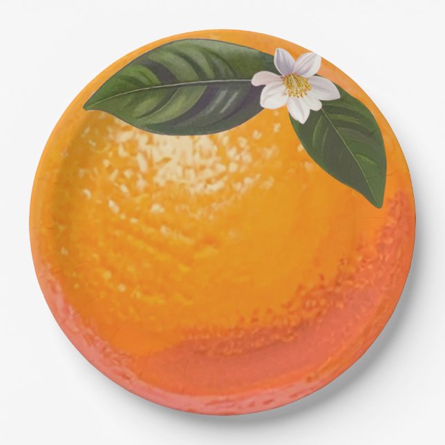 Papel Plato de fiesta de Flor de Naranja (Anverso)