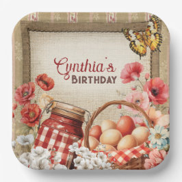 Papel Plato de fiesta de granja chic campestre
