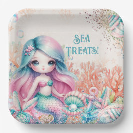 Papel Plato de fiesta de sirena