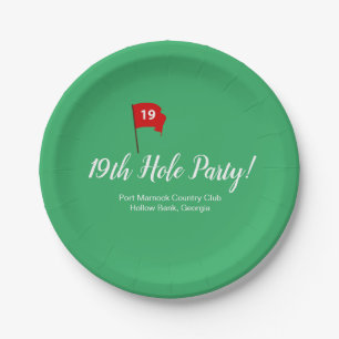 Papel Plato de fiesta del pub del 19º Hoyo
