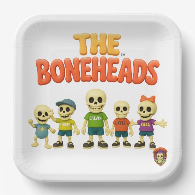 Papel Plato de fiesta The Boneheads™ (Anverso)