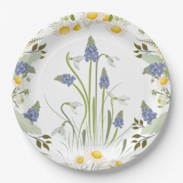 Papel Plato de flores de verano diseño completo