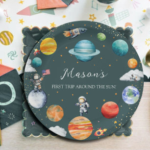 Papel Plato de Galaxia Planetas Primer Viaje Alrededor d