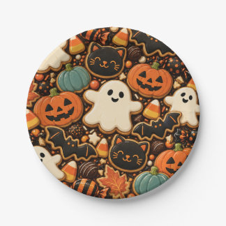 Papel Plato de Galletas y Dulces de Calabaza Fantasma Ad