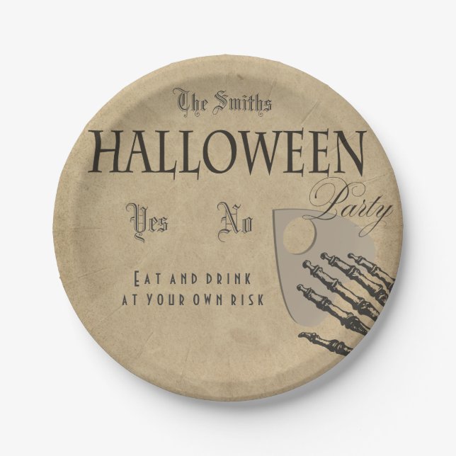 Papel Plato de Halloween de Espíritus (Anverso)