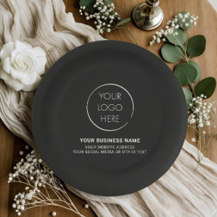 Papel Plato de Logo Negro, Comercialización Empresarial 