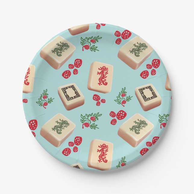 Papel Plato de Mahjongg Dragones (Anverso)