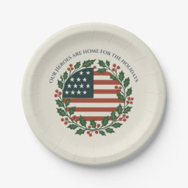 Papel Plato de Navidad Militar Nuestros Héroes en Casa F