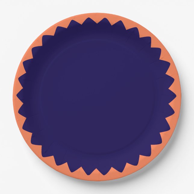 Papel Plato de Navy y Coral (Anverso)