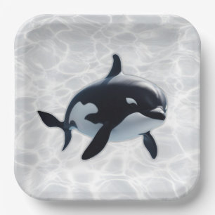 Papel Plato de Orca Bebé