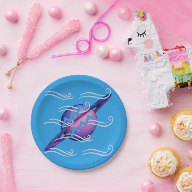 Papel Plato de pastel de Acuario (Fiesta)