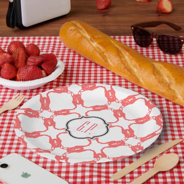 Papel Plato de patrón de Bulldog Francés (Picnic)