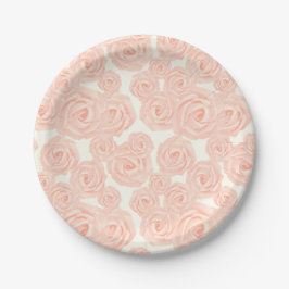 Papel Plato de postre retro con rosas de glaseado glasea