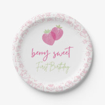 Plato de primer cumpleaños Berry Sweet