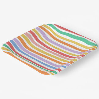 Papel Plato de raya colorido para fiesta