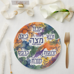 Papel Plato de Seder de Pascua Kearah para todos los inv