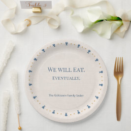 Papel Plato de Seder de Pascua personalizado con apellid