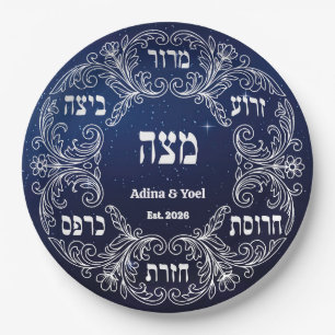 Papel Plato de Seder de Pesaj personalizado Cena de Pasc