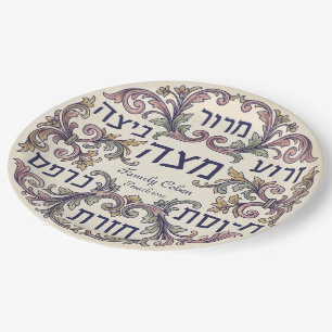 Papel Plato de Seder de Pésaj personalizado para todos l