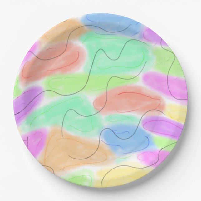 Papel plato de servir blanco simple (Anverso)