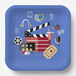 Papel Plato de tema de película de Hollywood