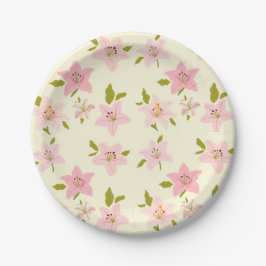 Papel Plato decorativo con patrón de jardín floral color