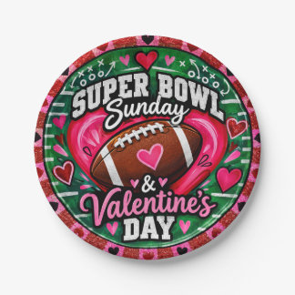 Papel Plato del Día de San Valentín del Super Bowl