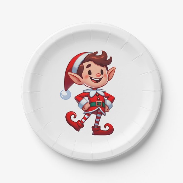 Papel Plato desechable con una imagen de elfo (Anverso)