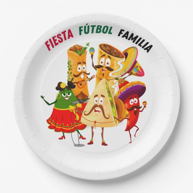 Papel Plato Familiar para Partido de Fútbol Fiesta Mexic (Anverso)