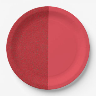 Papel Plato Fiesta moderno rojo de tomate dividido - Per