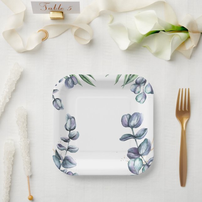 Papel Plato Floral Rústico Armonía de Flores Silvestres (Boda)